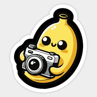 Banana-rama Photography - Cute banana taking picture Sticker